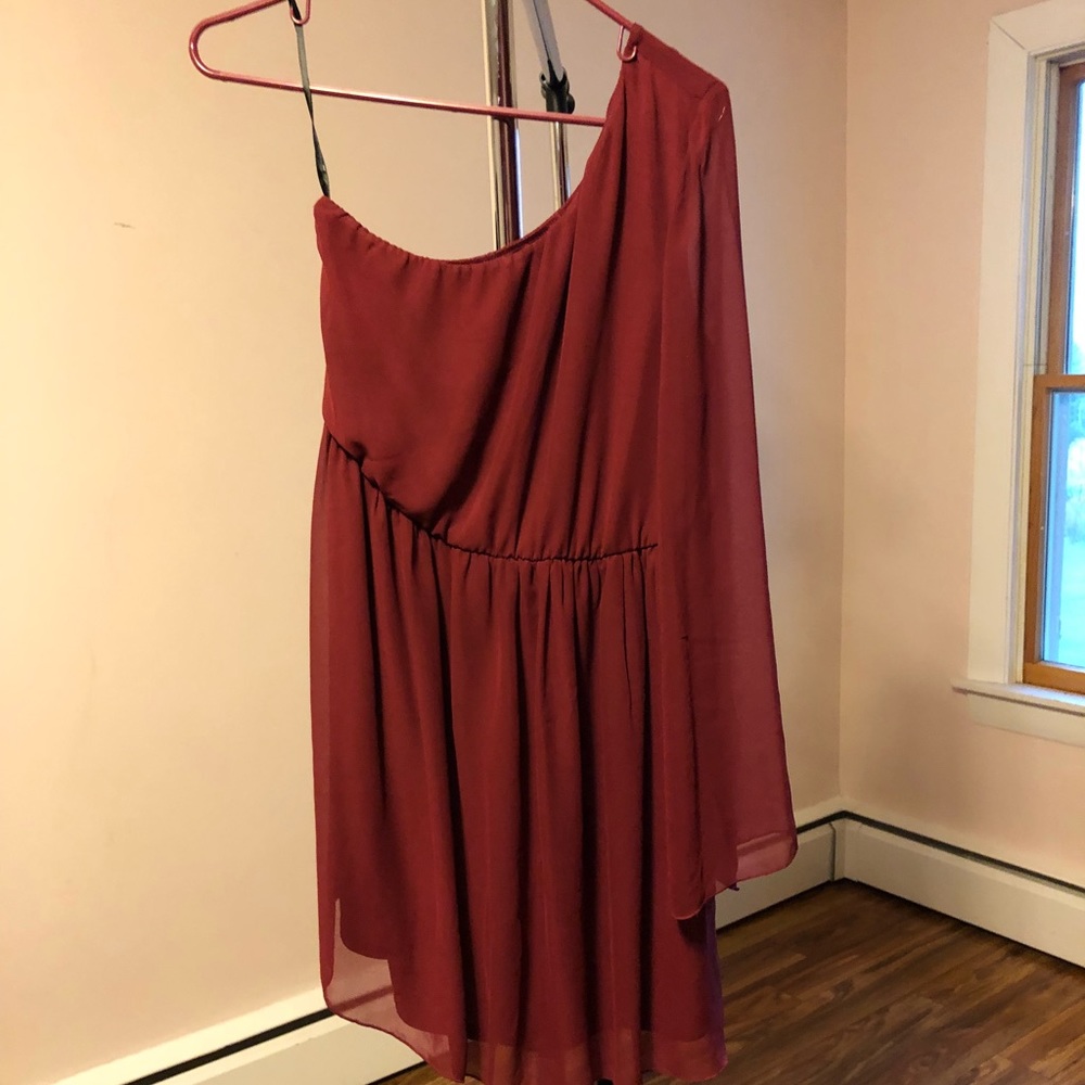 One shoulder semi formal dress